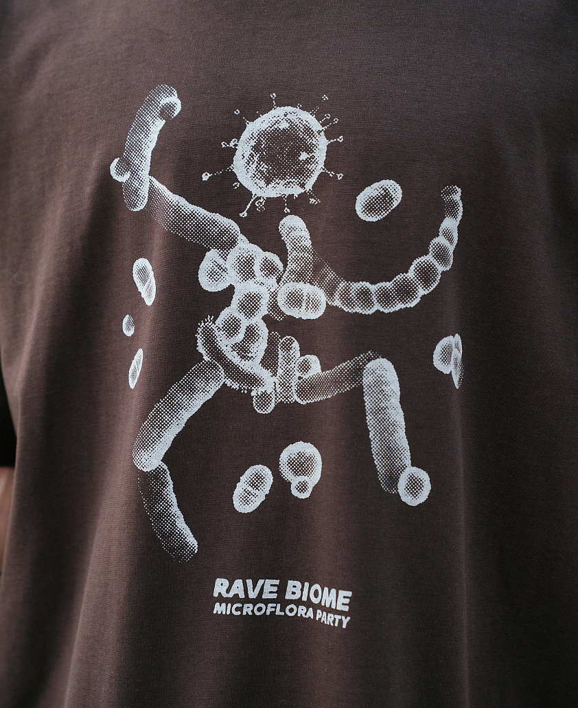 Футболка оверсайз коричнева RAVE Microbiome