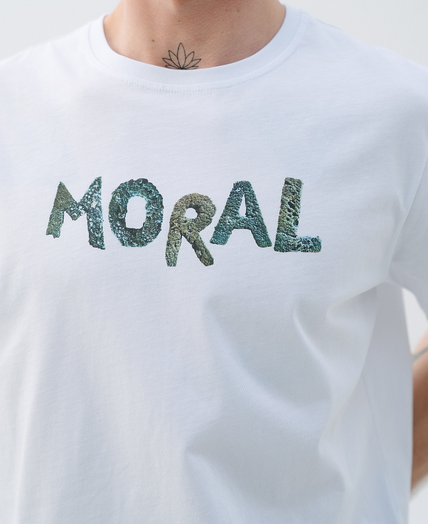 Біла унісекс футболка Moral - Фото 1