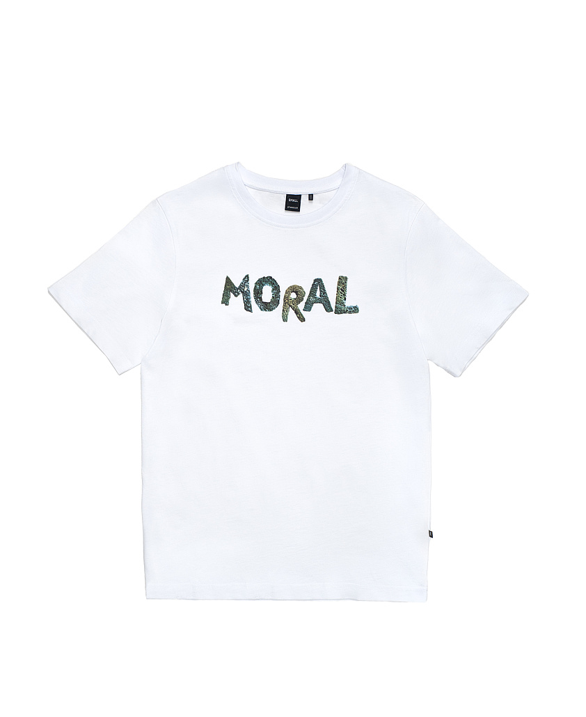 Біла унісекс футболка Moral