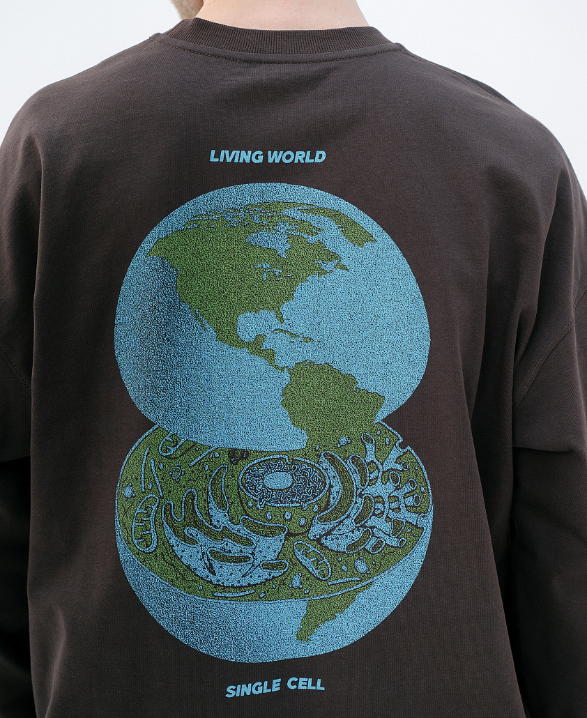 Лонгслів унісекс коричневий Living World