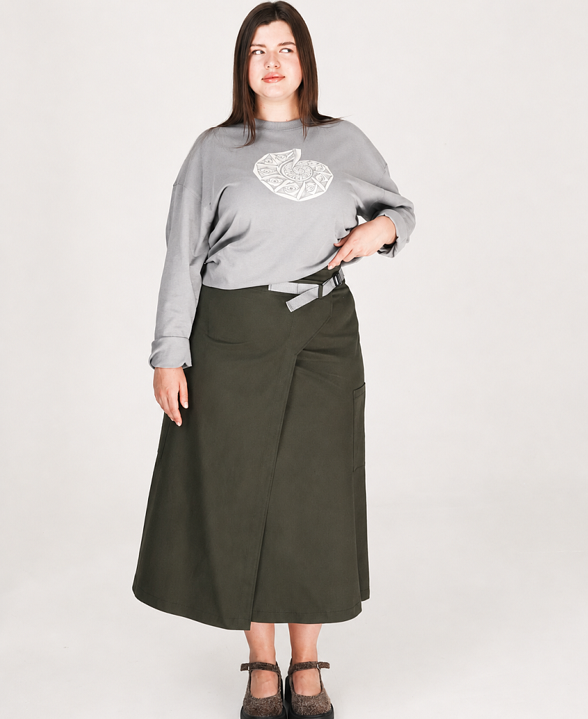 Спідниця на запах BLUEPRINT in khaki