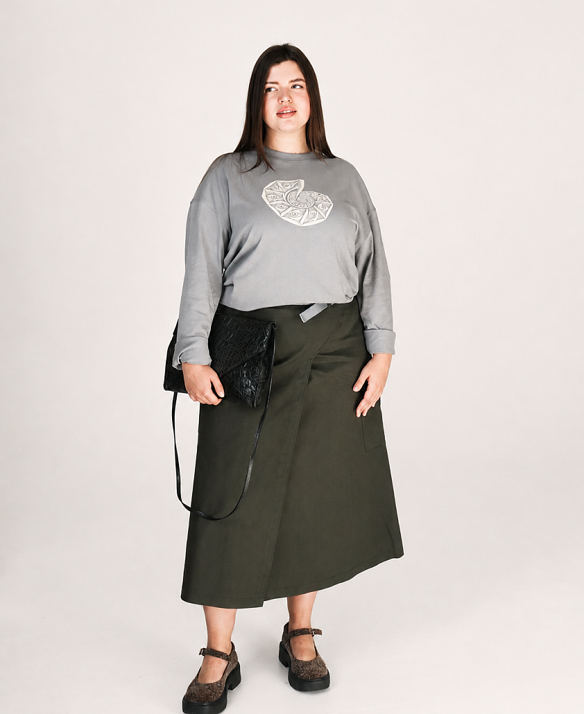 Спідниця на запах BLUEPRINT in khaki