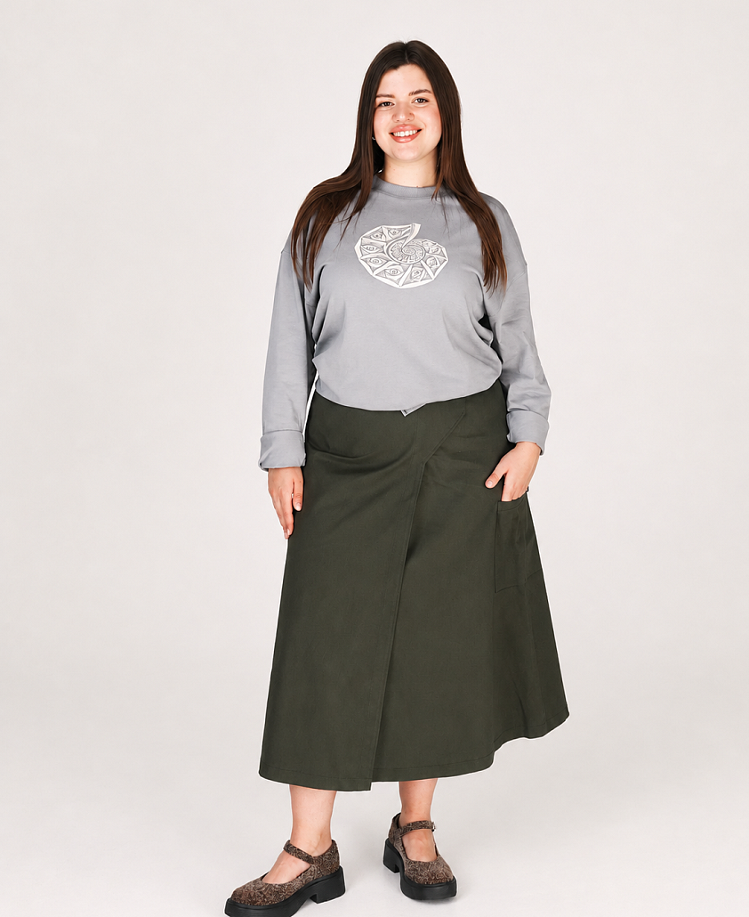 Спідниця на запах BLUEPRINT in khaki